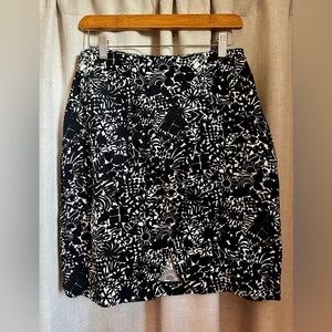 WHIT Black and White Graphic Pencil Skirt